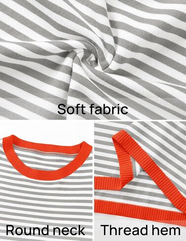 ZESICA Womens Spring Striped Sweaters Long Sleeve Crew Neck Shirts Color Block Lightweight Pullover Tops in Saudi Arabia