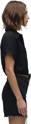 HUDSON womens Drawstring Button Down Short Sleeve Shirt in Saudi Arabia