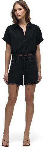HUDSON womens Drawstring Button Down Short Sleeve Shirt in Saudi Arabia