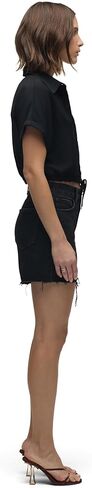HUDSON womens Drawstring Button Down Short Sleeve Shirt in Saudi Arabia