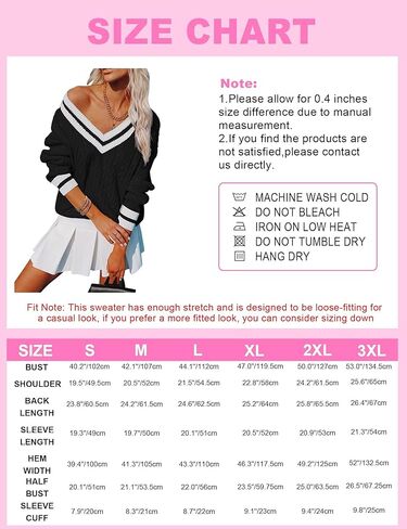 المرأة الخامس الرقبة المتضخم البلوزات طويلة الأكمام كابل متماسكة البلوز مخطط مكتنزة سترة عادية التنس تونك القمم in Kuwait