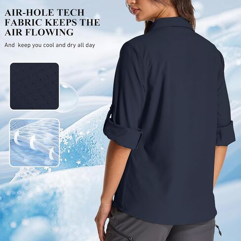 نساء UPF 50+ UV SUN SAFARI القمصان في الهواء الطوي in Kuwait