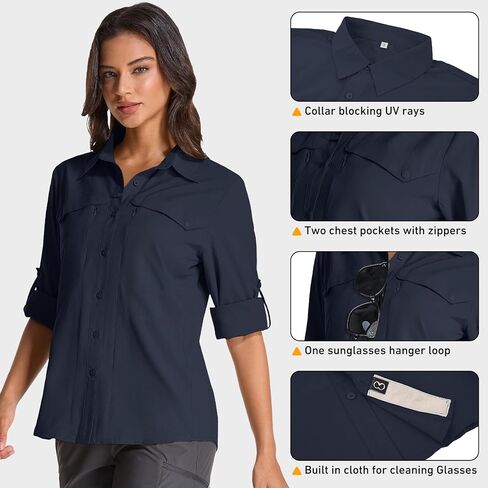 نساء UPF 50+ UV SUN SAFARI القمصان في الهواء الطوي in Kuwait