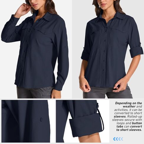 نساء UPF 50+ UV SUN SAFARI القمصان في الهواء الطوي in Kuwait