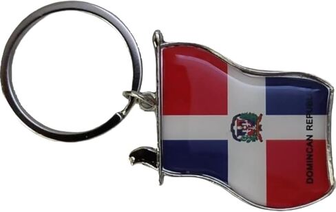 Westmon Works Dominican Republic Keychain Metal Souvenir with Flag Key Chain Ring Multi-color in Saudi Arabia