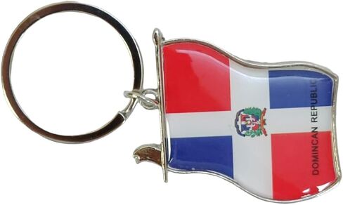 Westmon Works Dominican Republic Keychain Metal Souvenir with Flag Key Chain Ring Multi-color in Saudi Arabia