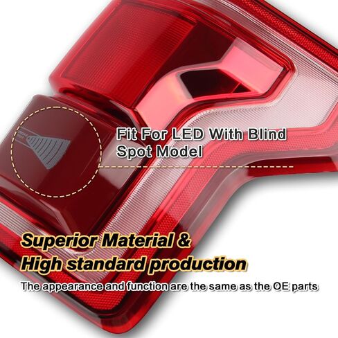 LED LED Tail Lights متوافقة مع Ford F150 2015 2015 2017 مجموعة الإشارة المصباح الخلفية المصباح الخلفي مع وحدة البقعة العمياء غير متضمنة استبدال FO2801259 HL3Z13404D (جانب الركاب الأيمن) in Kuwait