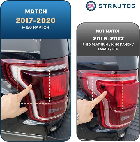 LED LED Tail Lights متوافقة مع Ford F150 2015 2015 2017 مجموعة الإشارة المصباح الخلفية المصباح الخلفي مع وحدة البقعة العمياء غير متضمنة استبدال FO2801259 HL3Z13404D (جانب الركاب الأيمن) in Kuwait