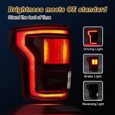 LED LED Tail Lights متوافقة مع Ford F150 2015 2015 2017 مجموعة الإشارة المصباح الخلفية المصباح الخلفي مع وحدة البقعة العمياء غير متضمنة استبدال FO2801259 HL3Z13404D (جانب الركاب الأيمن) in Kuwait