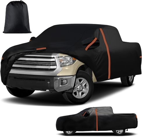 غطاء شاحنة مقاوم للماء مخصص ل Toyota Tundra CAB العادي 8'1 "， Double Cab 6.2 '/6.5' ， Crewmax Cab 5'5" ， غطاء شاحنة بيك آب الطقس ، غطاء مقاوم للرياح ، غطاء غبار أمطار الثلج ، حماية الأشعة فوق البنفسجية (L) in Saudi Arabia