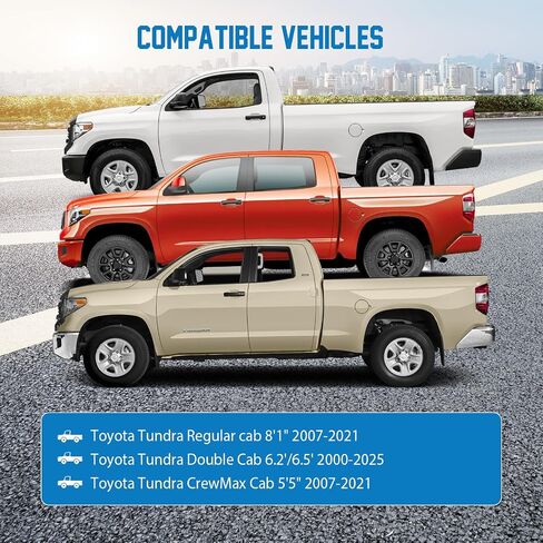 غطاء شاحنة مقاوم للماء مخصص ل Toyota Tundra CAB العادي 8'1 "， Double Cab 6.2 '/6.5' ， Crewmax Cab 5'5" ， غطاء شاحنة بيك آب الطقس ، غطاء مقاوم للرياح ، غطاء غبار أمطار الثلج ، حماية الأشعة فوق البنفسجية (L) in Saudi Arabia