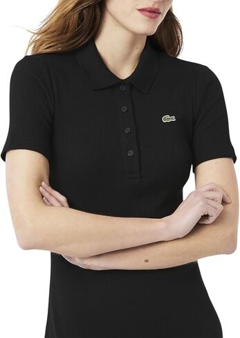 Lacoste Women's Long Ribbed Cotton Polo Dress in Kuwait