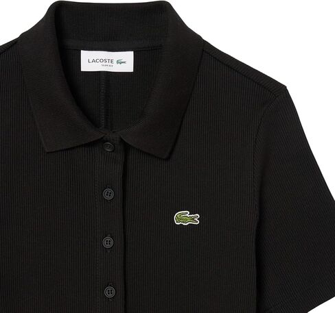 Lacoste Women's Long Ribbed Cotton Polo Dress in Kuwait