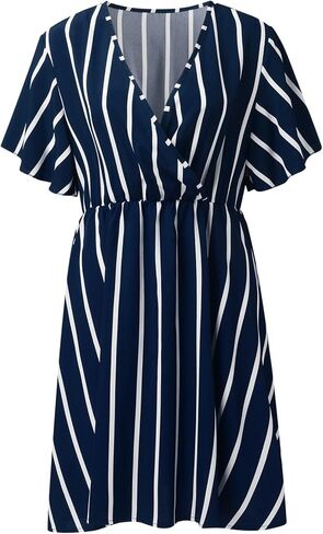 Shejize Women's Plus Size Wrap Dress بالإضافة إلى فستان الصيف الحجم in Kuwait