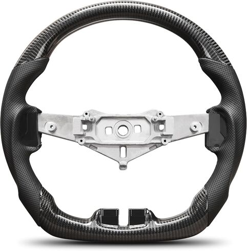 Real Carbon Fiber Steering Wheel For Jeep Wrangler JK JKU 2007-2018 D-shaped Nappa Perforated Leather Flat-bottom Steering Wheel Grip Hand-Stitched in Kuwait