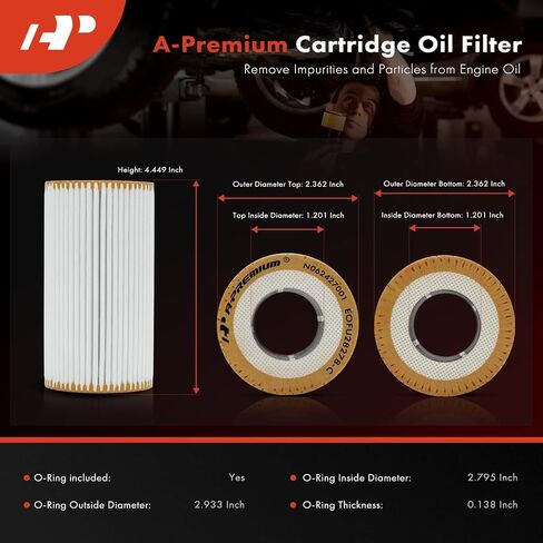 A-Premium 20k Miles Fretged Protection Filter متوافق مع نماذج Porsche-Cayenne 2003-2006 ، 911 1999-2011 ، Boxster 1997-2009 ، Cayman 2006-2009 ، 918 Spyder 2015 ، Carrera GT 2004-2005 in Saudi Arabia