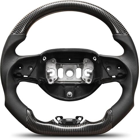 Real Carbon Fiber Steering Wheel For Jeep Wrangler JK JKU 2007-2018 D-shaped Nappa Perforated Leather Flat-bottom Steering Wheel Grip Hand-Stitched in Kuwait
