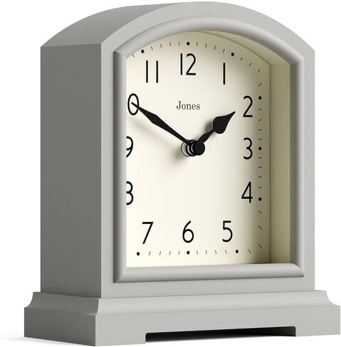 JONES CLOCKS® Tavern Mantel Clock | Modern Arch top Design | Pale Grey | Contemporary Classic Style for Desk, Table, Shelf or Bedside in Kuwait