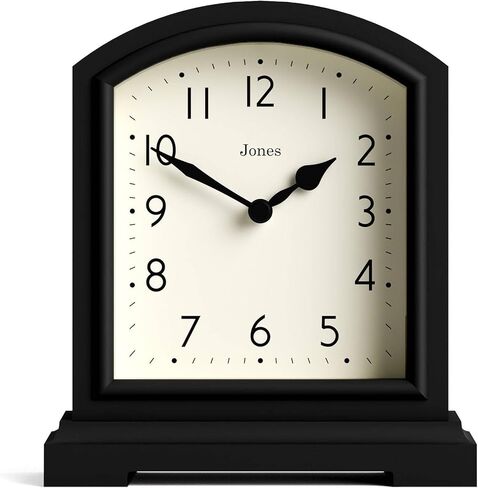 JONES CLOCKS® Tavern Mantel Clock | Modern Arch top Design | Pale Grey | Contemporary Classic Style for Desk, Table, Shelf or Bedside in Kuwait