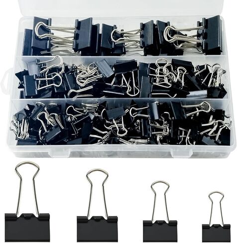 170 Pcs Binder Clips Assorted Sizes, Colored Large, Medium, Small Binder Paper Clips for Office Supplies, Home, School Document Organizing (Blue, Pink, Yellow, Green) in Kuwait