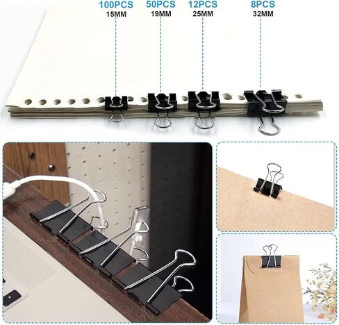 170 Pcs Binder Clips Assorted Sizes, Colored Large, Medium, Small Binder Paper Clips for Office Supplies, Home, School Document Organizing (Blue, Pink, Yellow, Green) in Kuwait