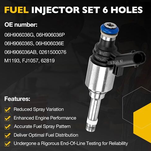 Fuel Injector Set of 6 Compatible with Jeep Liberty Commander Grand Cherokee, Dodge Nitro Dakota Durango Ram 1500 3.7L V6 4 Holes Fuel Injectors Replacement# 0280158020 812-12145 in Saudi Arabia