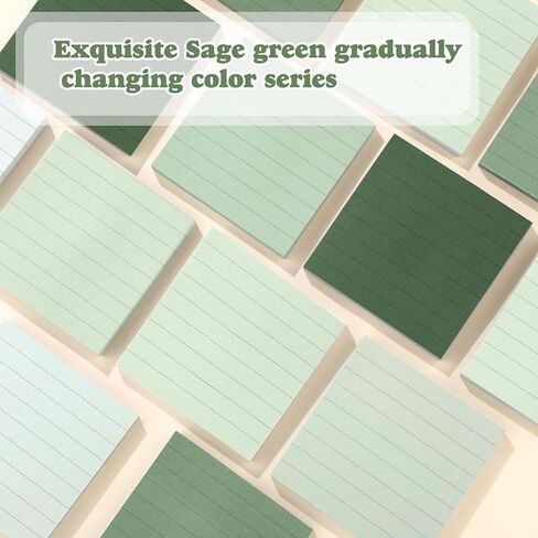 24 Pads Green Sticky Notes 1680 Sheets Sage Green Office Supplies 3x3 in Dark Green Desk Accessories Pastel Self-Stick Notes 2X The Sticking Power for Bible Journaling Planner Calendar in Saudi Arabia