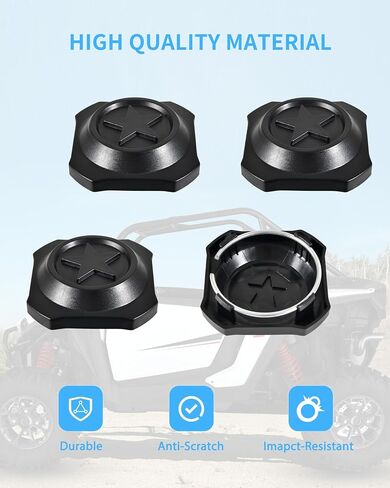 Flat Center Cap for Polaris RZR XP XP4 1000 2024-2025, Black Tire Wheel Hub Caps Center Covers Accessories(4PCS) in Saudi Arabia