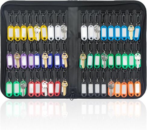 حجة مفتاح UniClife Zippered ، منظم مفتاح مقاوم للماء ومقاوم للماء مع قفل مزيج و 24 علامة رئيسية ، حقيبة حامل مفتاح محمولة لأصحاب العقارات ، مبيعات العقارات ، الفنادق والمكاتب in Kuwait