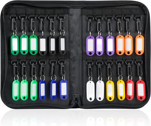 حجة مفتاح UniClife Zippered ، منظم مفتاح مقاوم للماء ومقاوم للماء مع قفل مزيج و 24 علامة رئيسية ، حقيبة حامل مفتاح محمولة لأصحاب العقارات ، مبيعات العقارات ، الفنادق والمكاتب in Kuwait