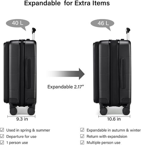Hanke 24 Inch Expandable Checked Luggage Hard Shell Suitcases with Wheels Top Opening TSA Luggage Rolling Large Suitcases for Travel Luggage in Saudi Arabia