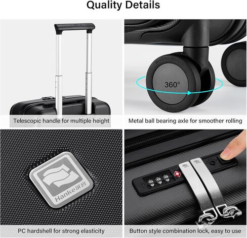 Hanke 24 Inch Expandable Checked Luggage Hard Shell Suitcases with Wheels Top Opening TSA Luggage Rolling Large Suitcases for Travel Luggage in Saudi Arabia