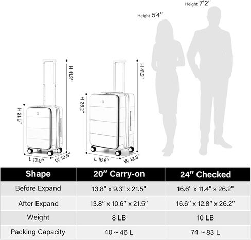 Hanke 24 Inch Expandable Checked Luggage Hard Shell Suitcases with Wheels Top Opening TSA Luggage Rolling Large Suitcases for Travel Luggage in Saudi Arabia