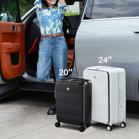 Hanke 24 Inch Expandable Checked Luggage Hard Shell Suitcases with Wheels Top Opening TSA Luggage Rolling Large Suitcases for Travel Luggage in Saudi Arabia