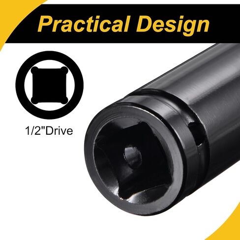 1/2 "محرك × 19 مم مقبس عميق ، CR-V Steel 8" طول ، أحجام قياس 6 نقاط in Kuwait