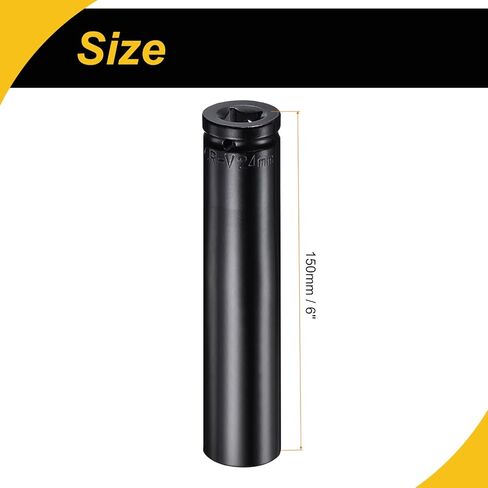 1/2 "محرك × 19 مم مقبس عميق ، CR-V Steel 8" طول ، أحجام قياس 6 نقاط in Kuwait