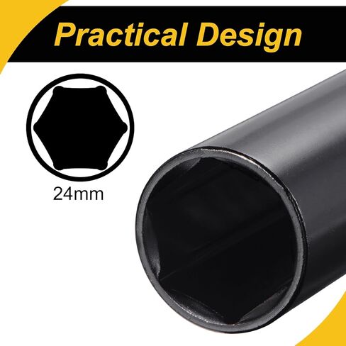 1/2 "محرك × 19 مم مقبس عميق ، CR-V Steel 8" طول ، أحجام قياس 6 نقاط in Kuwait