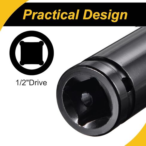 1/2 "محرك × 19 مم مقبس عميق ، CR-V Steel 8" طول ، أحجام قياس 6 نقاط in Kuwait