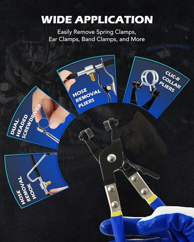 Orion Motor Tech Fuel Line Disconnect & Hose Clamp Pliers Tool Set, 35pc Master Disconnect Tool Kit with Fuel A/C Disconnect Pliers, Auto Long Reach Hose Clamp Remover Kit with Clic R Type Swivel Jaw in Saudi Arabia