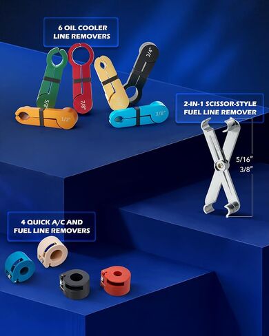 Orion Motor Tech Fuel Line Disconnect & Hose Clamp Pliers Tool Set, 35pc Master Disconnect Tool Kit with Fuel A/C Disconnect Pliers, Auto Long Reach Hose Clamp Remover Kit with Clic R Type Swivel Jaw in Saudi Arabia