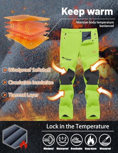 TACVASEN Men's Snow Ski Pants Windproof Snowboard Pants for Men Water Resistant Hiking Pants Fleece Lined Winter Working in Saudi Arabia