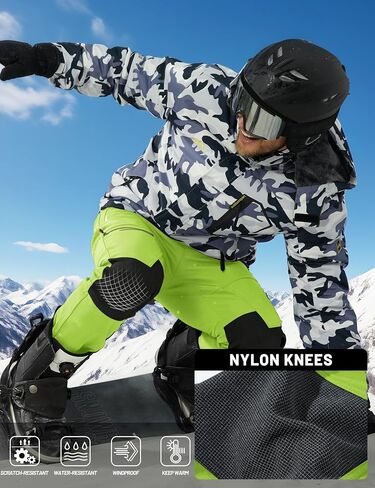 TACVASEN Men's Snow Ski Pants Windproof Snowboard Pants for Men Water Resistant Hiking Pants Fleece Lined Winter Working in Saudi Arabia
