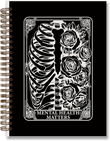 Overthinker Tarot Goth Notebook Journal,Gothic Skull Hardcover College Spiral Notebook Journal for Teen Girls Women,Goth Office Supplies,Hard Cover Journal Notebooks in Saudi Arabia