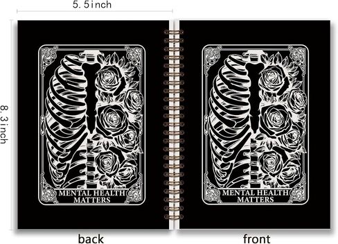 Overthinker Tarot Goth Notebook Journal,Gothic Skull Hardcover College Spiral Notebook Journal for Teen Girls Women,Goth Office Supplies,Hard Cover Journal Notebooks in Saudi Arabia
