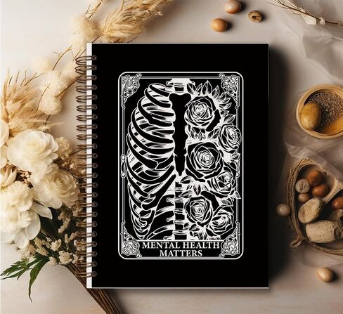 Overthinker Tarot Goth Notebook Journal,Gothic Skull Hardcover College Spiral Notebook Journal for Teen Girls Women,Goth Office Supplies,Hard Cover Journal Notebooks in Saudi Arabia