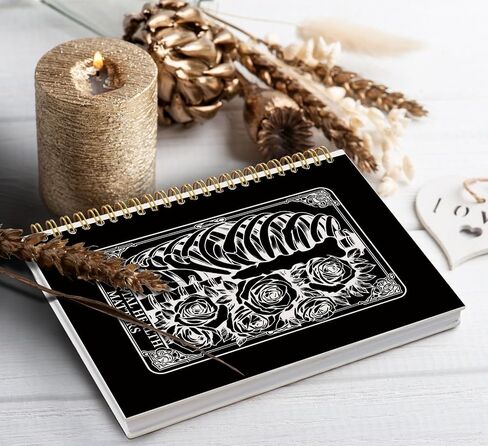 Overthinker Tarot Goth Notebook Journal,Gothic Skull Hardcover College Spiral Notebook Journal for Teen Girls Women,Goth Office Supplies,Hard Cover Journal Notebooks in Saudi Arabia