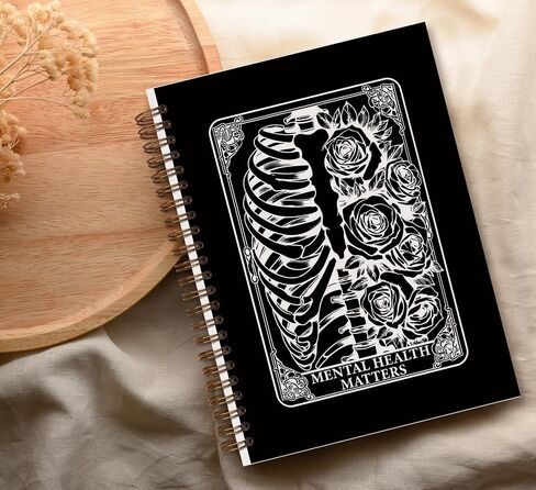 Overthinker Tarot Goth Notebook Journal,Gothic Skull Hardcover College Spiral Notebook Journal for Teen Girls Women,Goth Office Supplies,Hard Cover Journal Notebooks in Saudi Arabia