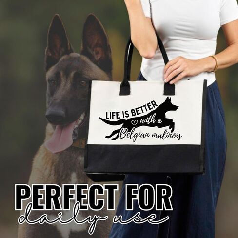 هدايا Innobeta Belgian Malinois ، هدايا عيد الأم لأمي Malinois البلجيكي ، حقيبة حمل Canvas ، مع إغلاق السوستة العليا وحزام الكتف in Saudi Arabia