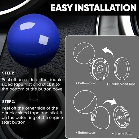 Car Push to Start Button Rocker, Car Engine Start Stop Button Joystick Plastic Ball-bar, One-Touch Start Button with Rocker Lever, Universal Decorative Car Accessories (Red) in Saudi Arabia