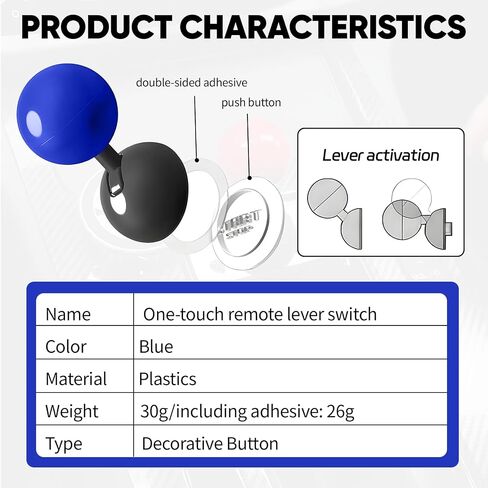 Car Push to Start Button Rocker, Car Engine Start Stop Button Joystick Plastic Ball-bar, One-Touch Start Button with Rocker Lever, Universal Decorative Car Accessories (Red) in Saudi Arabia